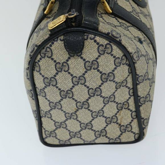 GUCCI GG Supreme Sherry Line Hand Bag PVC Navy Red 40 02 006 Auth 69897 - Picture 3 of 16